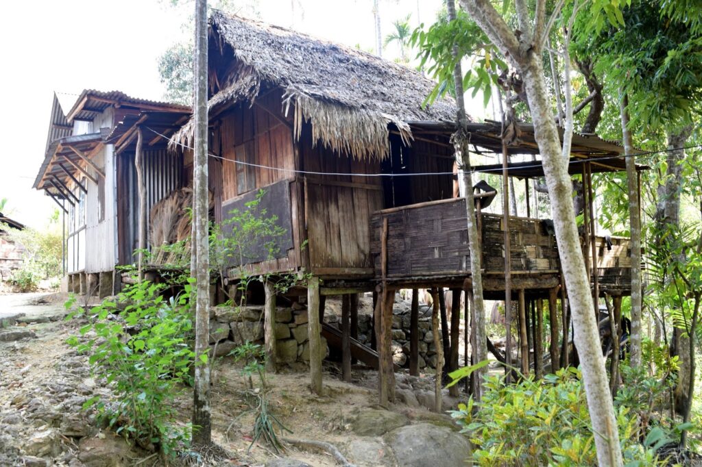 Home made of bamboo in a village of Meghalaya.